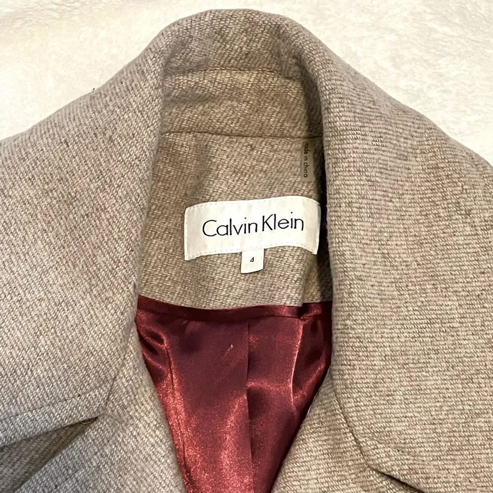 Calvin Klein Wool Pea Coat Jacket 4 - Picture 3 of 6